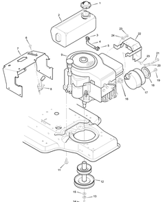 Engine Mount Diagram and Parts List for 387001X00A 2003 Briggs and Stratton Lawn Tractor